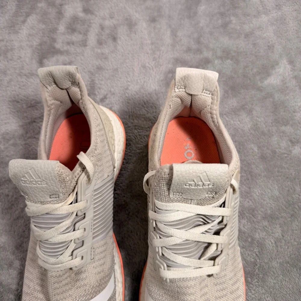 Adidas PureBoost ZG Mens 10.5 Tan Running Shoes AQ6765 Orange Trim Low Top